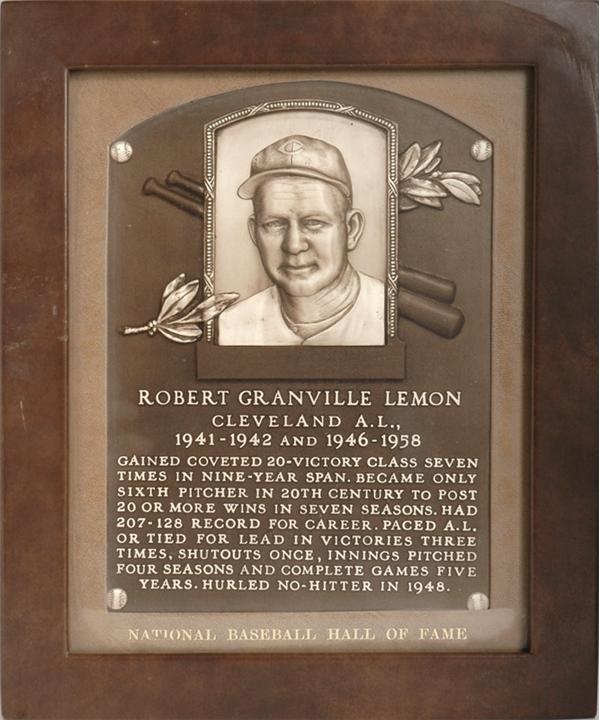 - 1976 Bob Lemon Baseball Hall of Fame Plaque