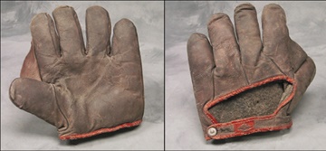 Baseball Equipment - 1890's Workman's Baseball Glove