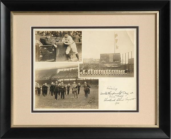 - 1921 "Raising of the World Championship Flag at Dunn Field, Cleveland" Original Photo