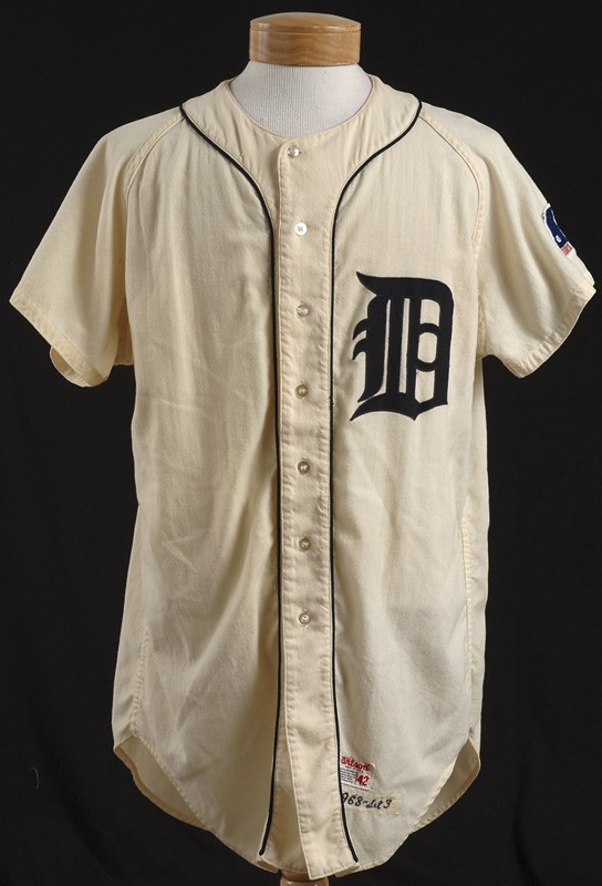 Baseball Equipment - 1968 World Champion Detroit Tigers Game Used Jersey