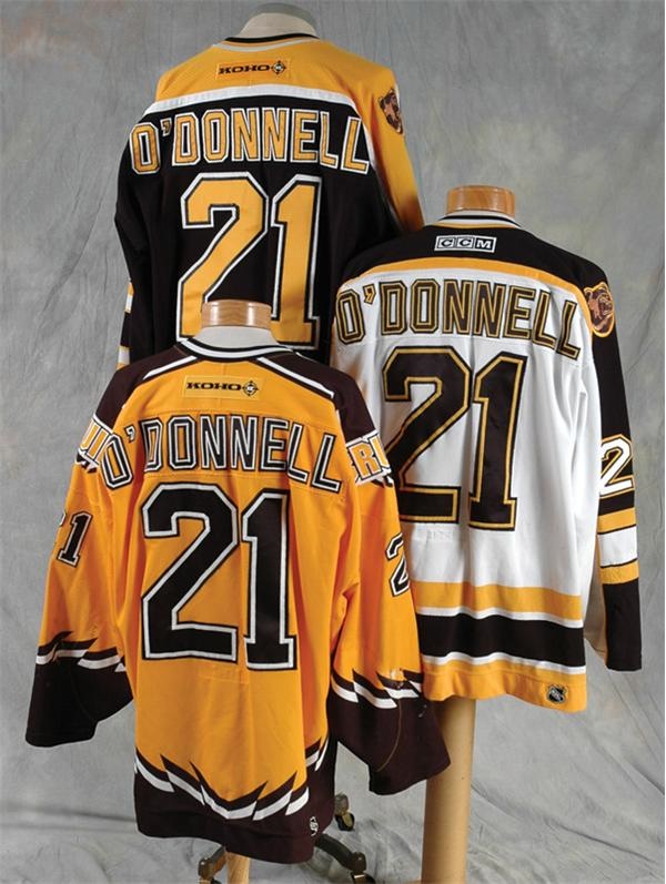 - 2001-02 Sean O' Donnell Boston Bruins Home, Road & Alternate Game Worn Jerseys