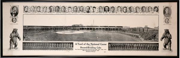 - 1910 "A Yard of the National Game" Chicago Cubs Panorama