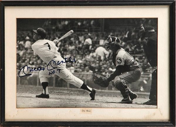 - Mickey Mantle Signed "No. 7" Vintage 9x13 Photograph