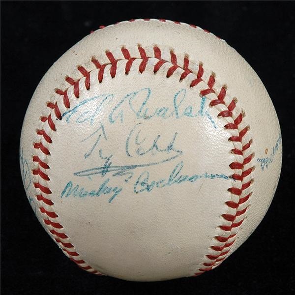 - Near Mint 1950s Signed Old Timers Baseball with Ty Cobb