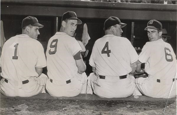 - "1 9 4 6" Boston Red Sox with Ted Williams, Doerr, Cronin and Pesky