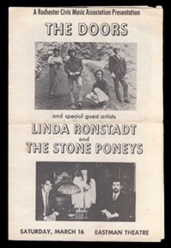 1968 The Doors/Linda Ronstadt Concert Program (6x8.5")