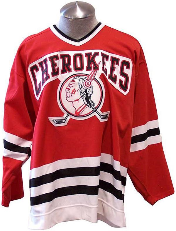 - Circa 1990 #2 Knoxville Cherokees ECHL Game Used Hockey Jersey
