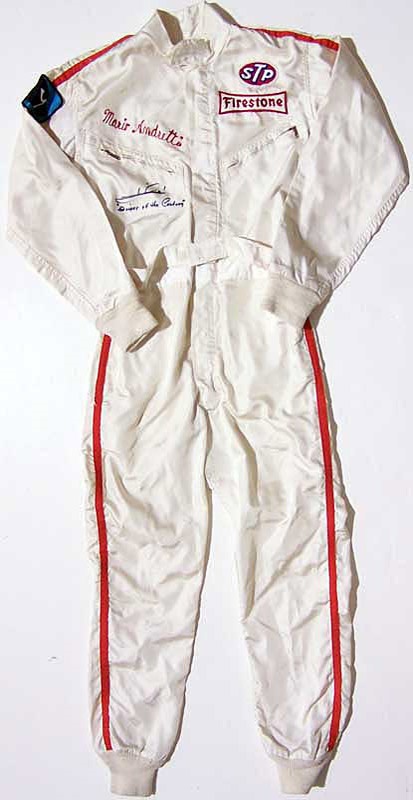 - 1969 Mario Andretti F1 Auto Racing Race Worn Suit.