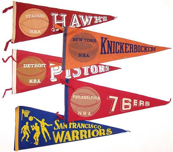 - (5)1960's NBA Basketball Pennant Collection