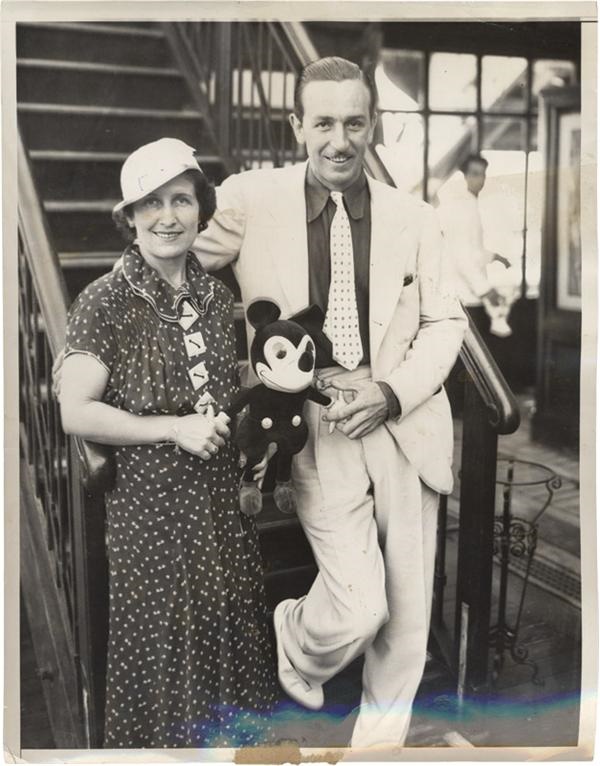 - Walt Disney, His Wife, & Mickey Photo(1935)