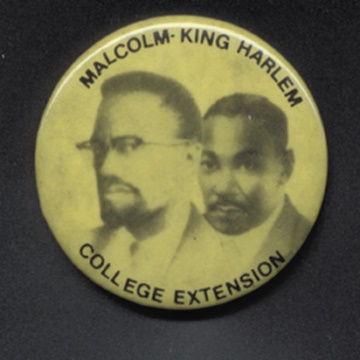 - Martin Luther King Jr. and Malcolm X Celluloid Pin