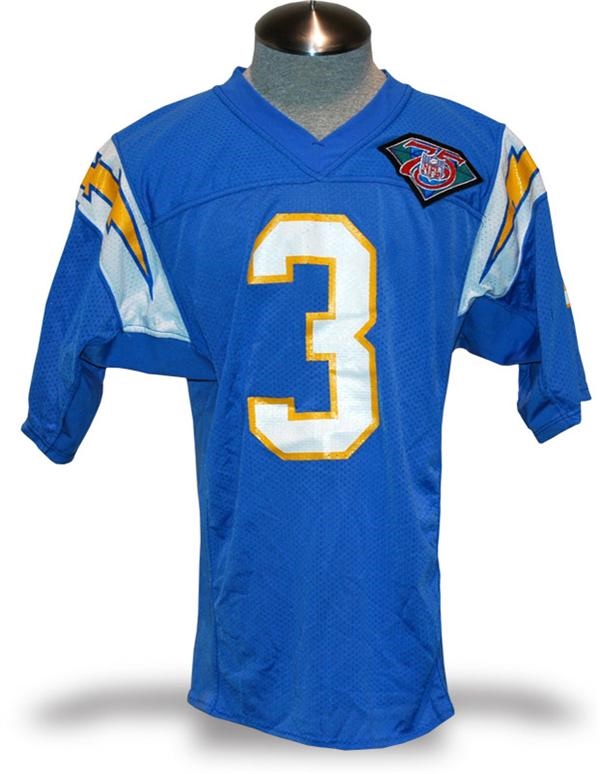 - 1997 John Carney San Diego Chargers Game Used Football Jersey
