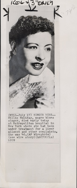 - Singing Legend Billie Holiday Wire Photo Collection (3)