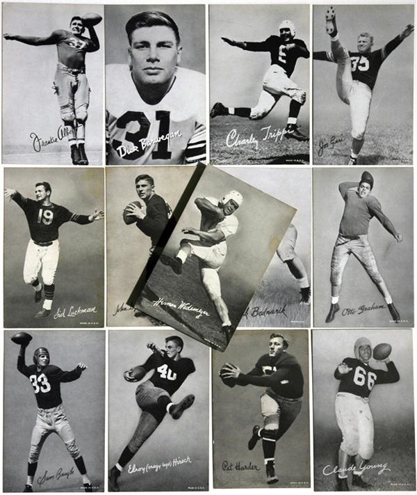 - Collection of Football Exhibit Cards With Rare Wedemeyer Card (49)