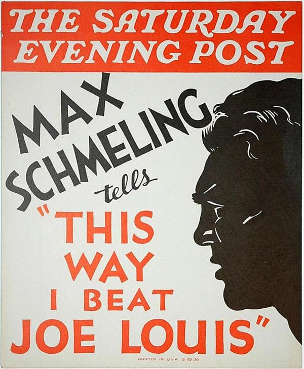 - 1936 Joe Louis vs Max Schmeling Saturday Evening Post Poster
