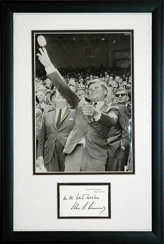 - President John F Kennedy 1st Pitch Framed Display