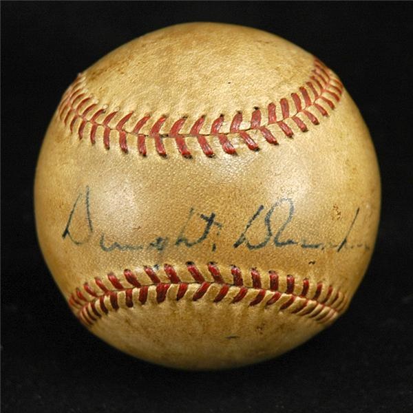 - Dwight Eisenhower Single Signed Baseball