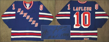 1988-89 Guy Lafleur New York Rangers Game Worn Road Playoff Jersey
