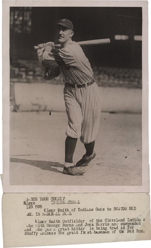 - Elmer Smith Wearing A Sam Chapman Memorial Arm Band Baseball Photo