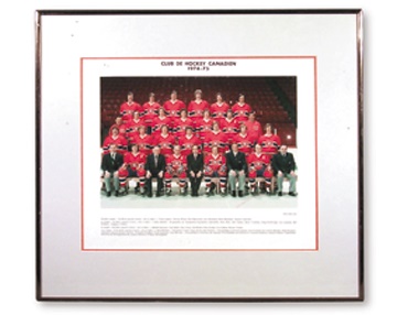 Guy Lafleur - 1974-75 Montreal Canadiens Framed Team Photograph (20x22")
