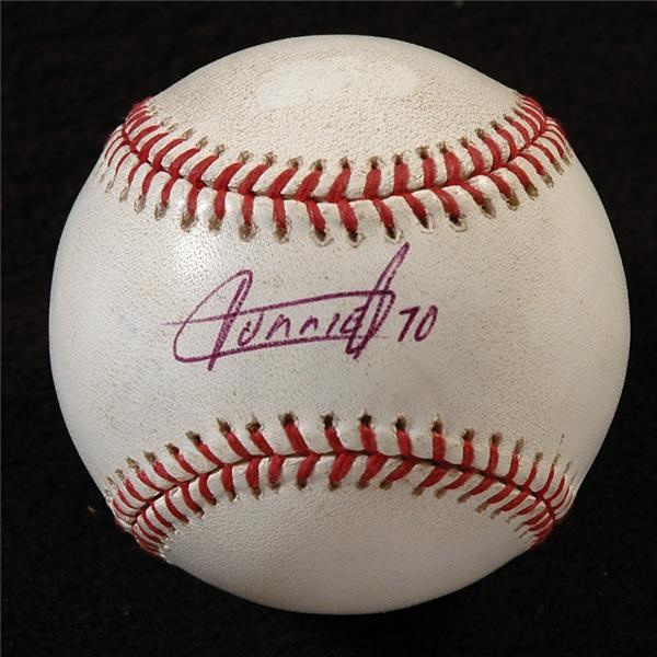 Baseball Autographs - First World Baseball Classic Game Used Baseball Signed by Yuliesky Gourriel
