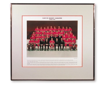 Guy Lafleur - 1983-84 Montreal Canadiens Framed Team Photograph (20x22")