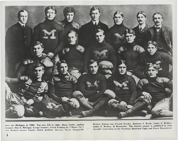 1902 Michigan Football Rose Bowl Wire Photo