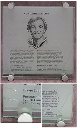 - 1988 Hockey Hall of Fame Panel Presented to Guy Lafleur