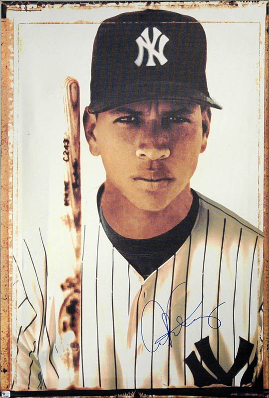 Baseball Autographs - Alex Rodriguez Yankees Signed Giclee Art Print