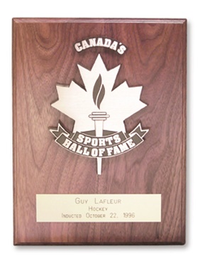 Guy Lafleur - 1996 Canada's Sports Hall of Fame Plaque Presented to Guy Lafleur