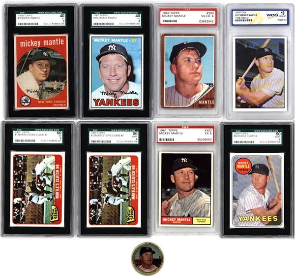- 1959-1969 Mickey Mantle Baseball Card Collection (9)