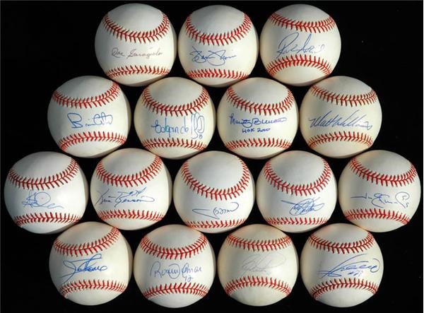 Baseball Autographs - Single Signed Baseball Collection of (16)
