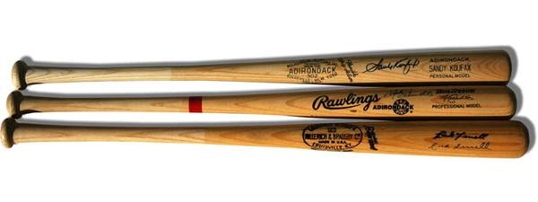 Baseball Autographs - Hall of Famer Signed Baseball Bats with Koufax (3)