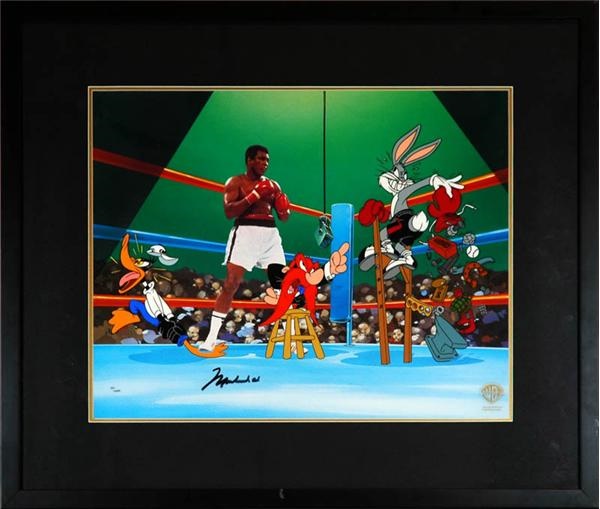 Muhammad Ali & Boxing - Muhammad Ali Signed Warner Brothers Animation Cel.