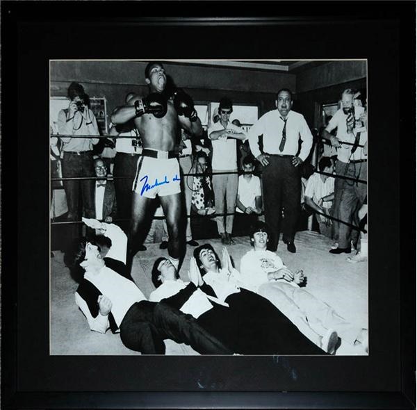 Muhammad Ali Signed Oversized Photo with The Beatles