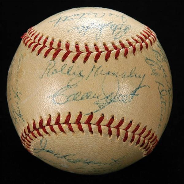 Baseball Autographs - 1954 Philadelphia Athletics Team Signed Baseball