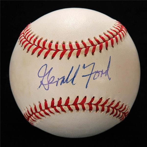 Baseball Autographs - President Gerald Ford Single Signed Baseball