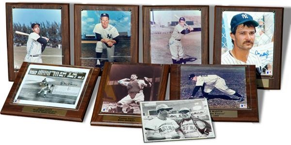 Baseball Autographs - New York Baseball Legends Signed Photos Including DiMaggio, Martin, Durocher (8)