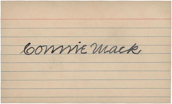 - Connie Mack Signed 3x5" Index Card