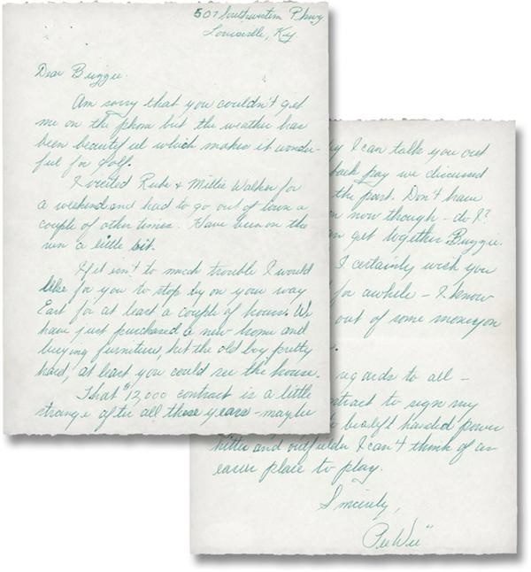Baseball Autographs - Circa 1956 Pee Wee Reese Handwritten Letter to Buzzie Bavasi with Baseball Content
