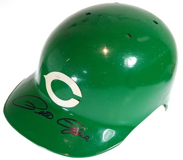 Baseball Equipment - Cincinnati Reds St. Patricks Day Game Used Batting Helmet Signed by Pete Rose
