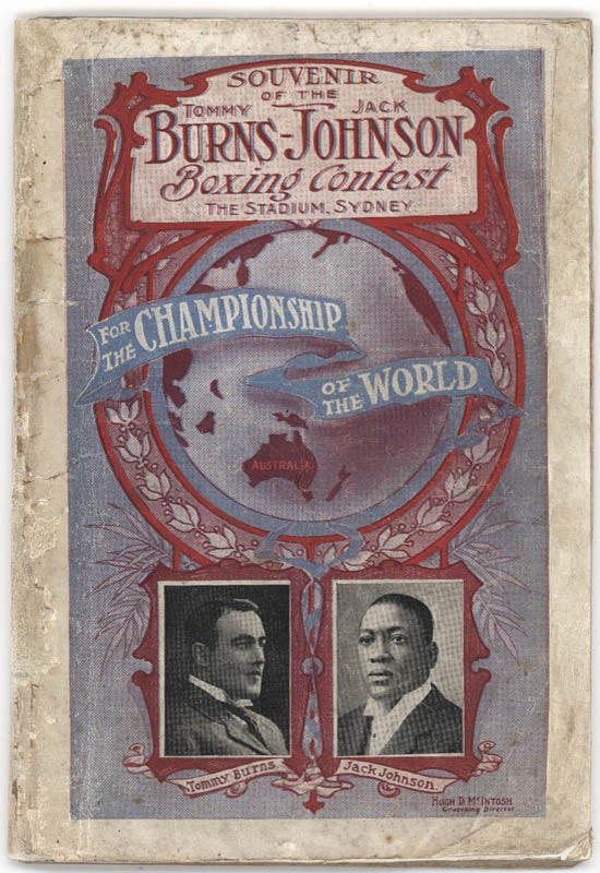 Rare 1908 Jack Johnson vs Tommy Burns Boxing Program