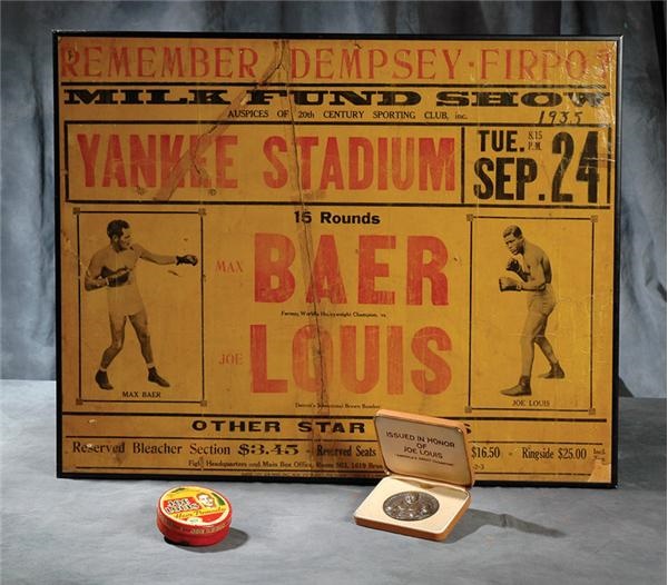 - Joe Louis Collection Including 1935 Site Poster vs. Max Baer (3)