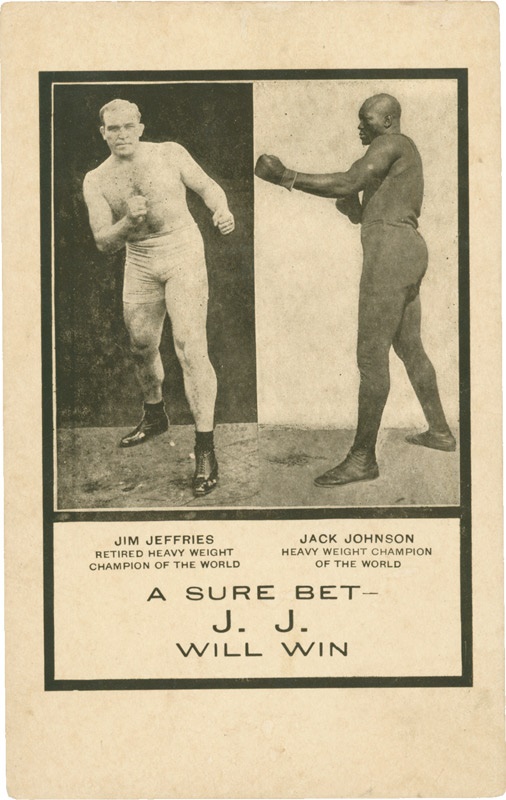 Muhammad Ali & Boxing - "A Sure Bet" Johnson-Jeffries Postcard