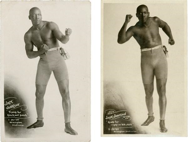 Muhammad Ali & Boxing - Two Jack Johnson Birmingham Postcards