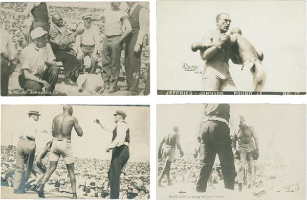 Muhammad Ali & Boxing - Fabulous Condition Dana Real Photo Johnson vs. Jeffries Postcards (4)
