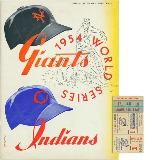 - 1954 World Series Game 1 Program and Ticket-Willie Mays' Catch