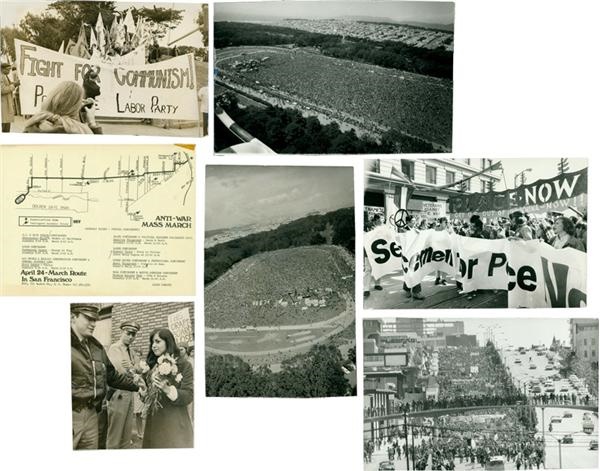 Civil Rights - 1971 San Francisco Peace Marches Protesting Vietnam  (21 photos plus two original fliers)