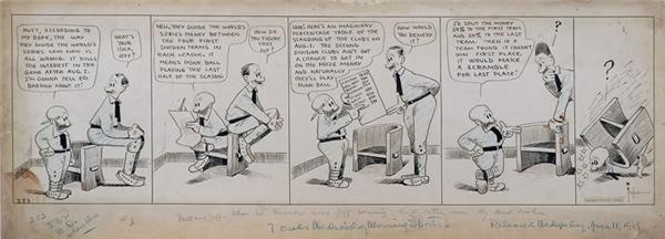 - 1919 World Series "Mutt & Jeff" Original Cartoon Daily by Bud Fisher