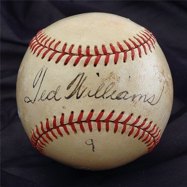 Baseball Autographs - Ted Williams Vintage Single Signed Baseball